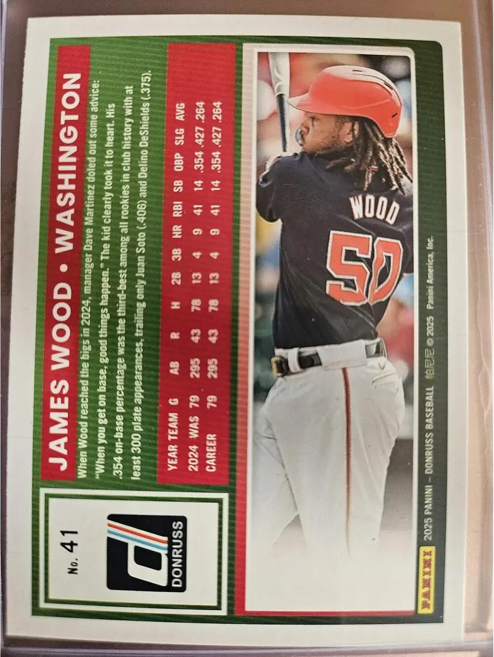 James Wood (RC) - 2025 Panini Donruss Rookie Card - #41 - Nationals - RAW Mint